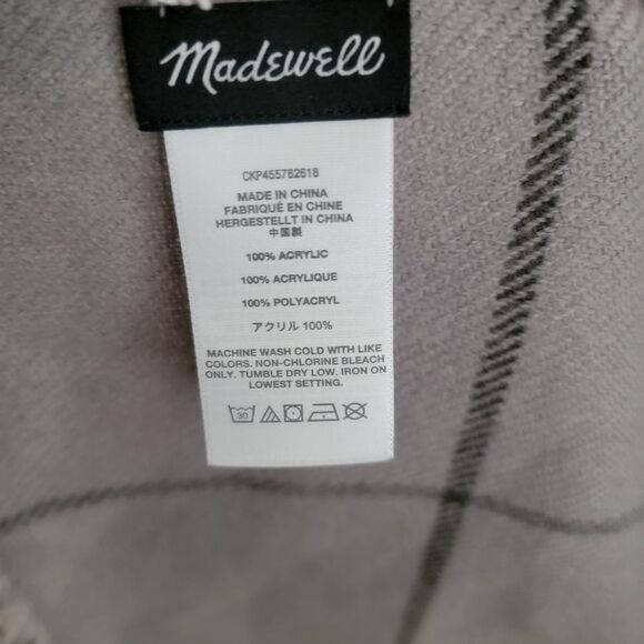 Madewell Windowpane Scarf Ashen Grey - Picture 5 of 7